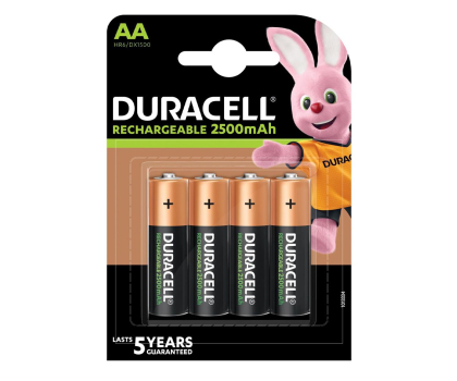 Bateria lub akumulatorek DURACELL Akumulator AA/LR6 2400/2500mAh 4szt blister DURACELL AKU AA/HR6 2400/2500MAH B4